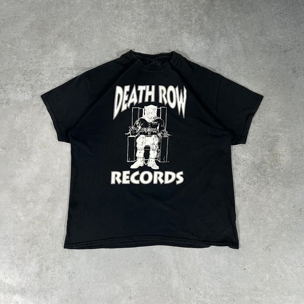Death Row Records Black T-Shirt Crew Neck Graphic Men's Size Medium